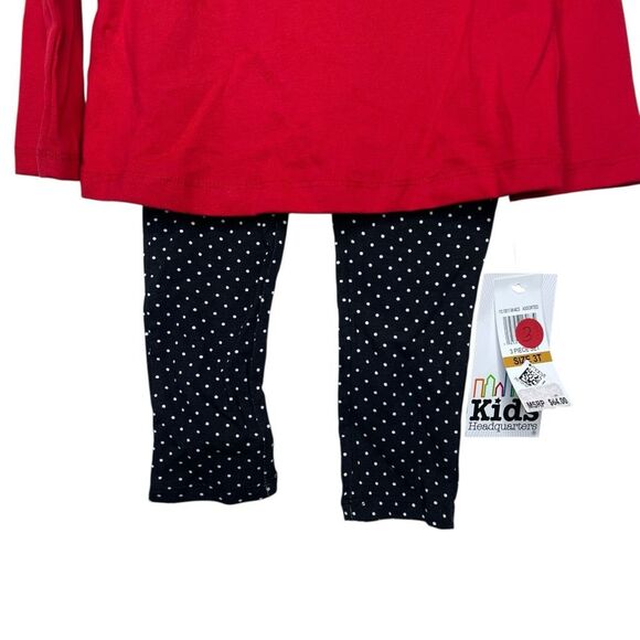 NEW Kids Headquarters 2-Piece Outfit Red Scottie Dog Top & Polka Dot Pants 3T - Picture 3 of 11